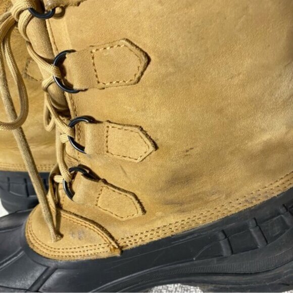 Vintage Kamik Alborg Tan Leather W Rubber Lace Up Winter Boots 11 - Picture 13 of 16